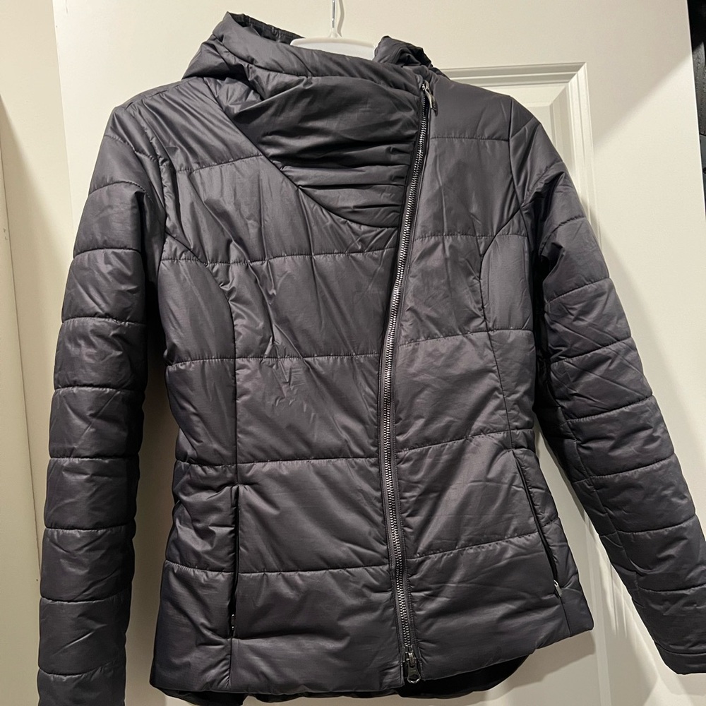 Ariat dark grey coat.